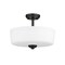 Z-Lite Arlington 3 Light Semi Flush Mount, Matte Black & Matte Opal 220SF3-MB - alternate 3